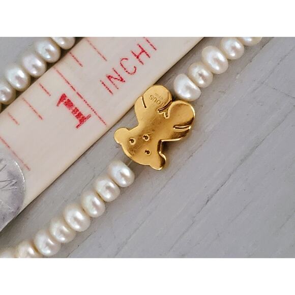18K Gold Tous Sweet Dolls Pearls and Bear Motif Bracelet - Picture 5 of 5